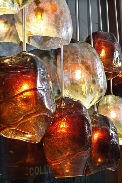 Handmade glass pendant lamp – the Glass, boho decor made in Bali