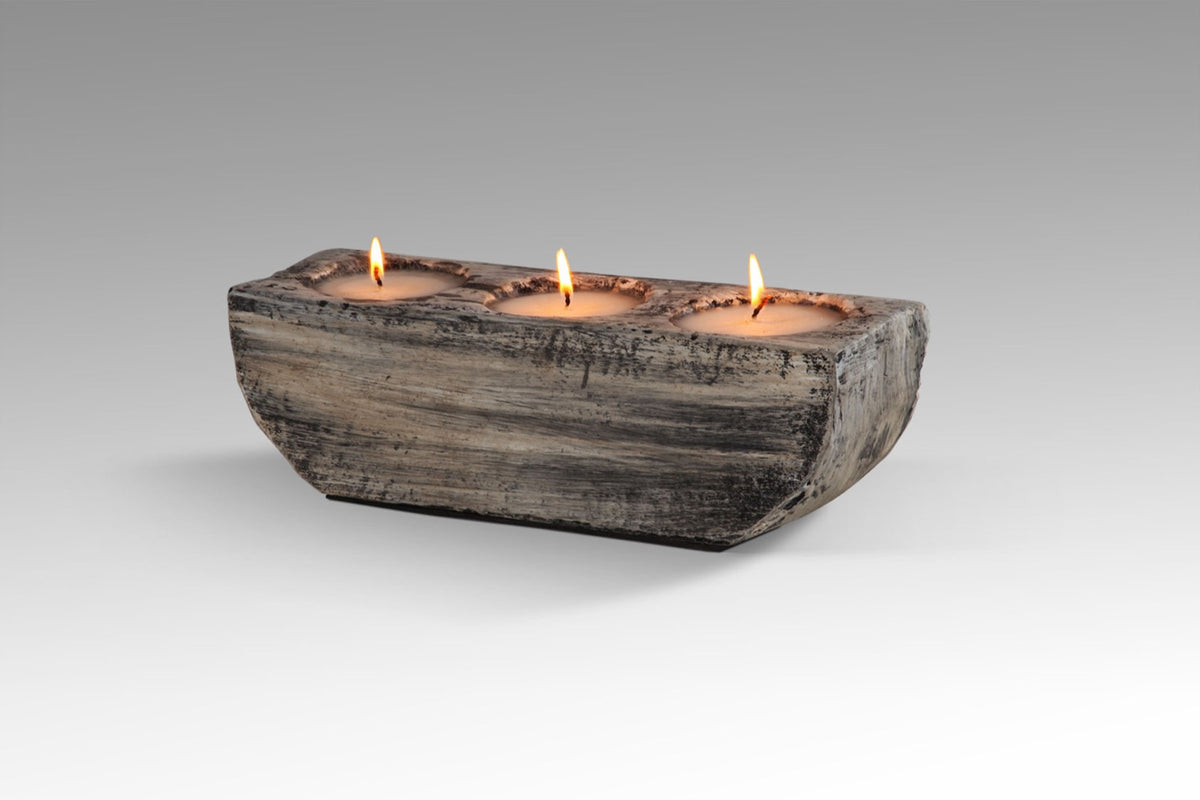 Teak lamp Curved Block Light – boho decor, handwoven and handmade in Bali