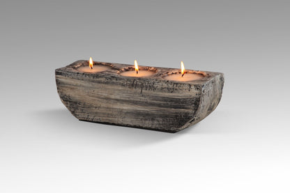 Teak lamp Curved Block Light – boho decor, handwoven and handmade in Bali