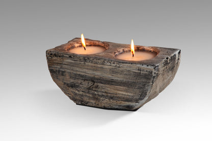 Teak lamp – Curved Block Light, natural natural materials in boho style