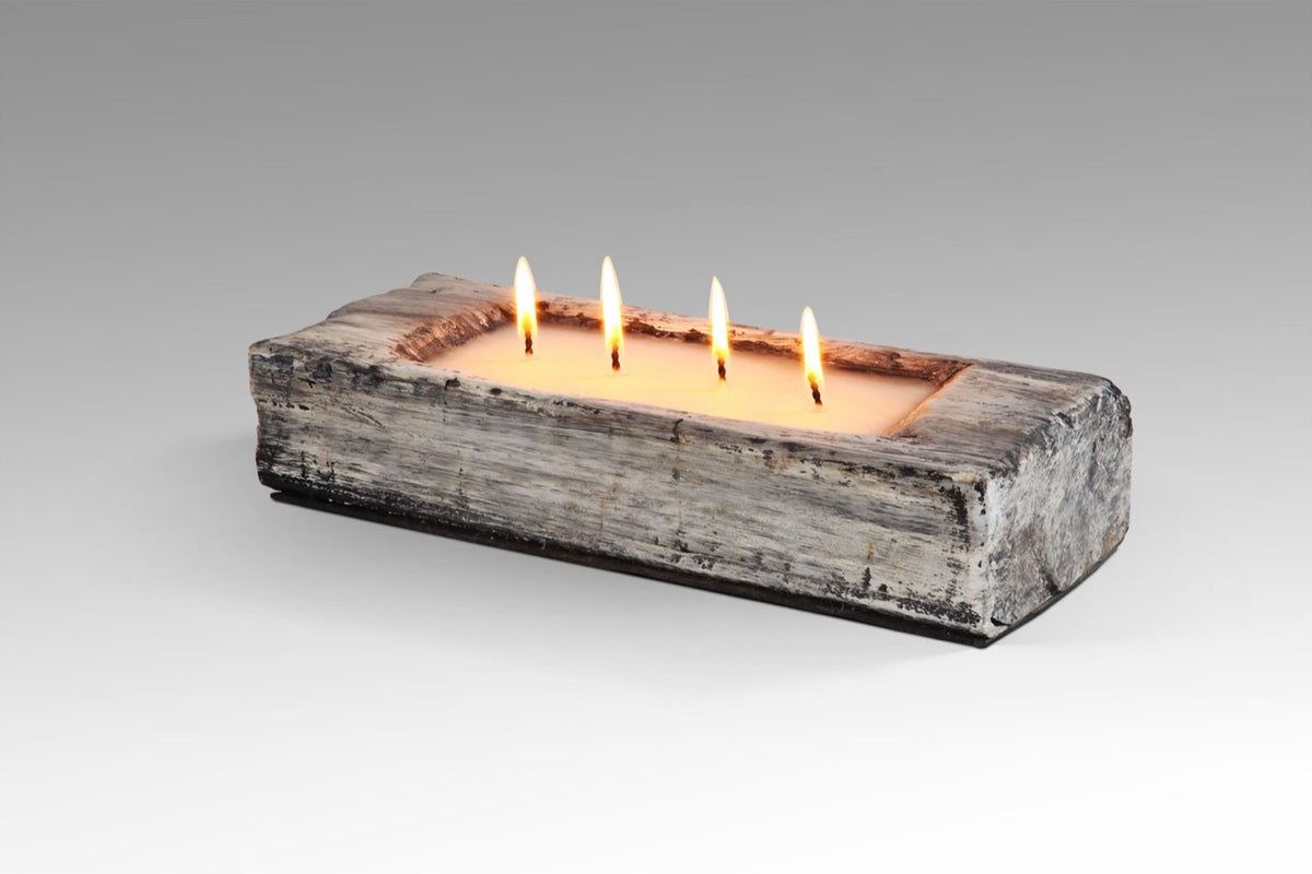 Teak lamp Straight Block Light – boho decor, handwoven and handmade in Bali
