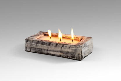 Teak lamp – Straight Block Light, natural natural materials in boho style