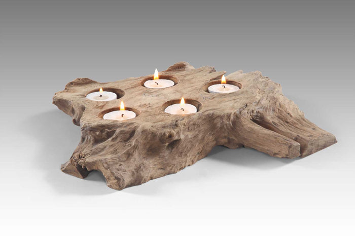 The Root Holes candle holder – natural materials, boho decor handmade in Bali