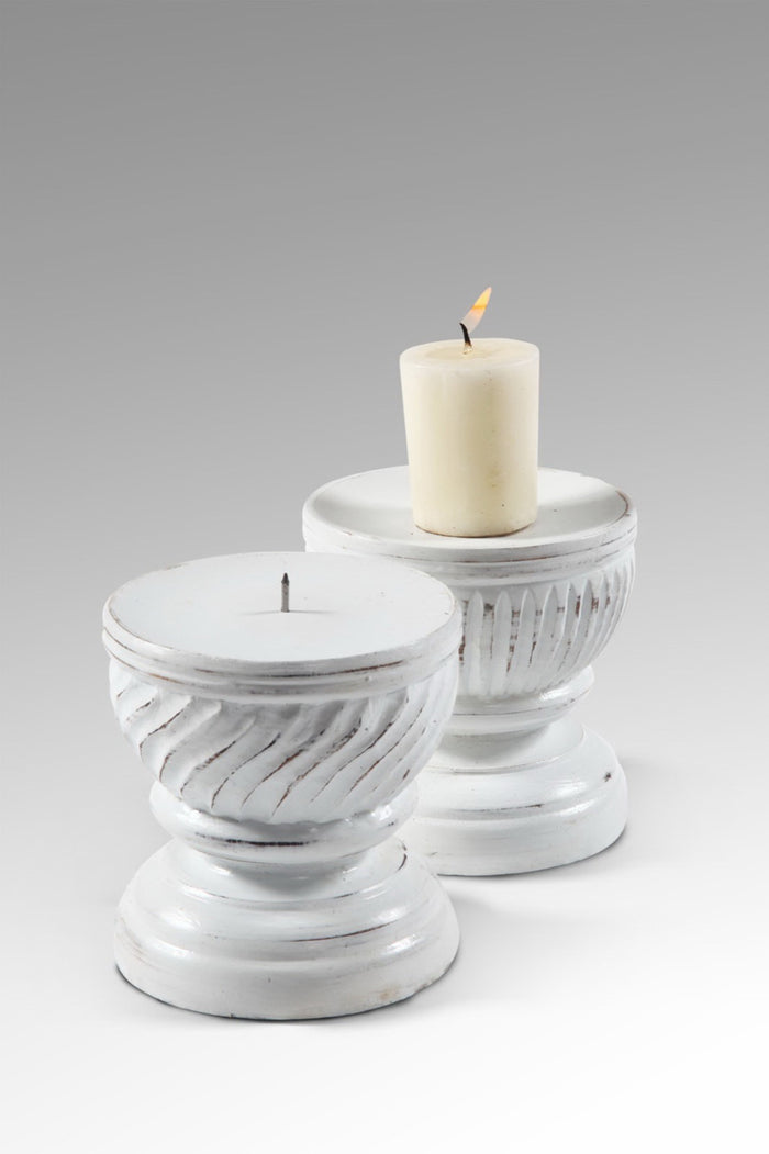 Albasia wood candle holder – Candle Holder Set 3 – boho decor handmade in Bali by BaliSouk