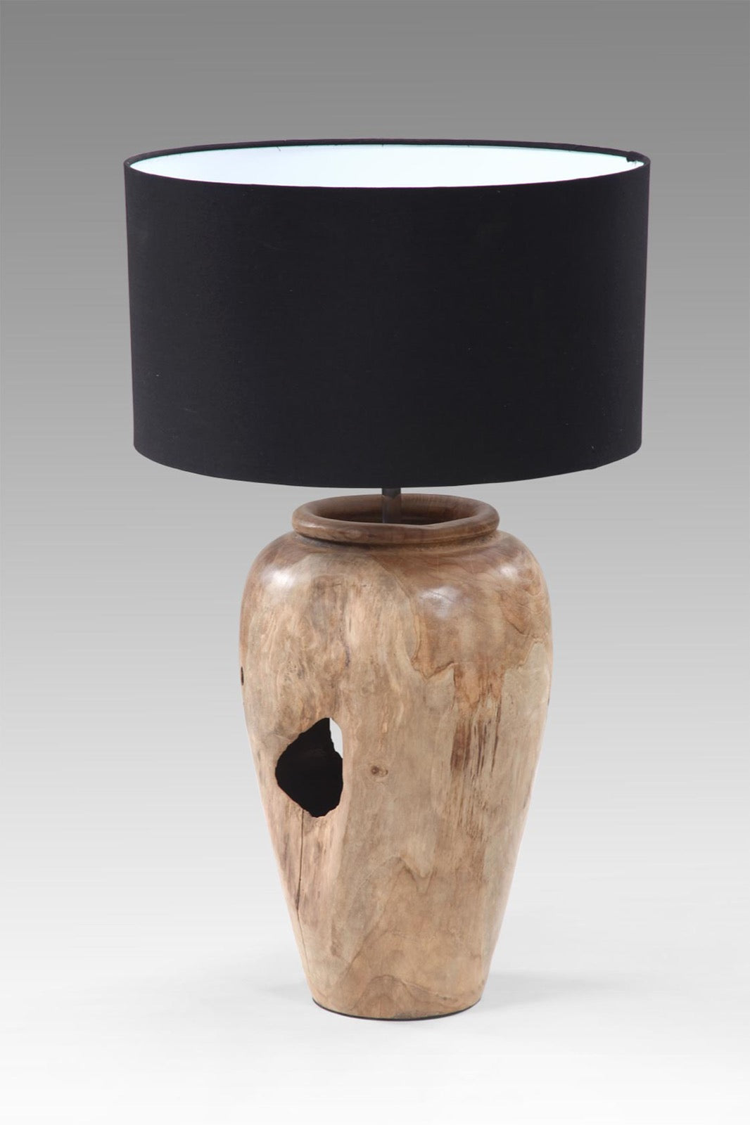 The Teak Pot Table Lamp table lamp – natural materials, boho decor handmade in Bali