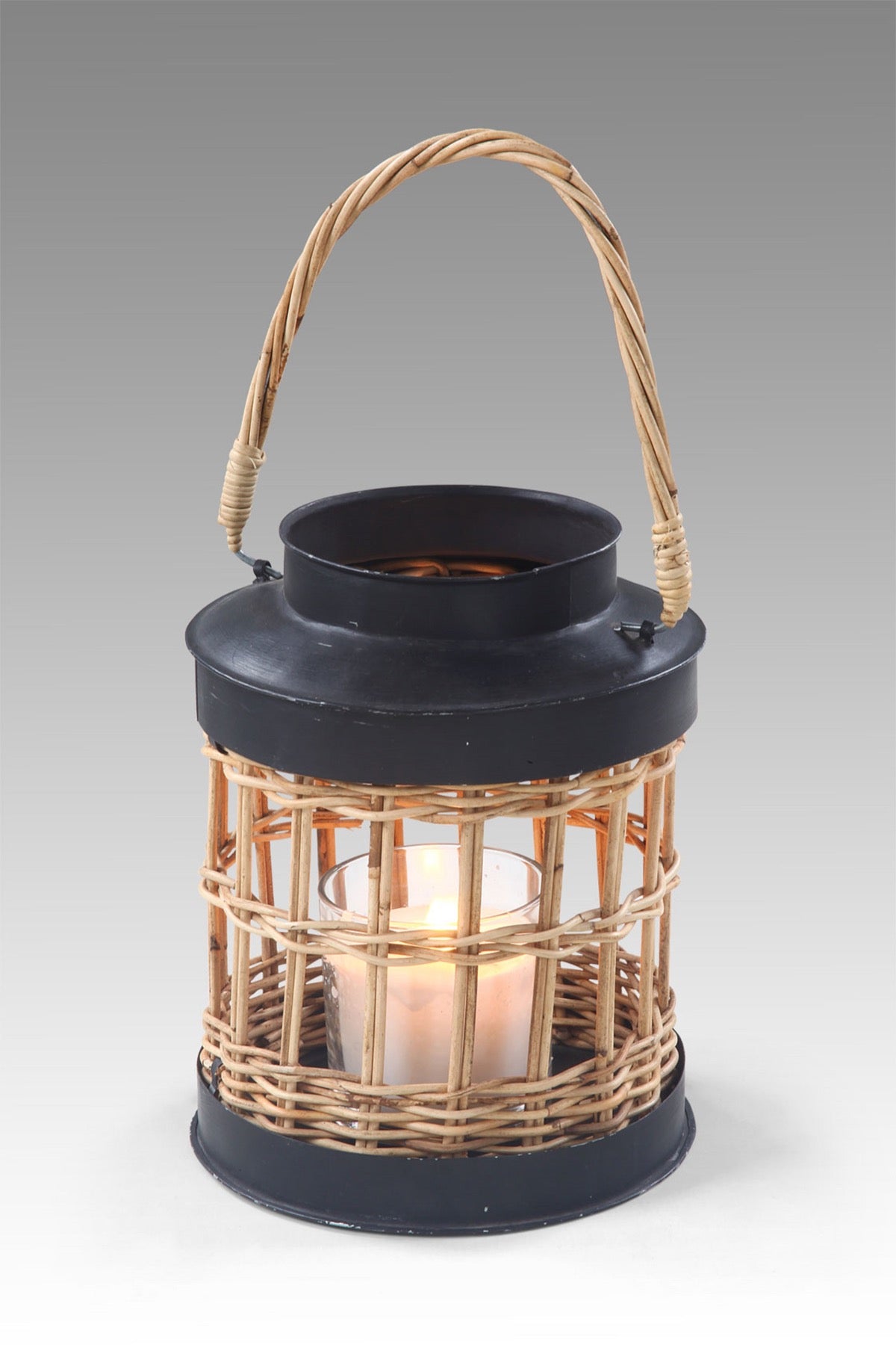 Lantern With Glass Candle Inside - Large
