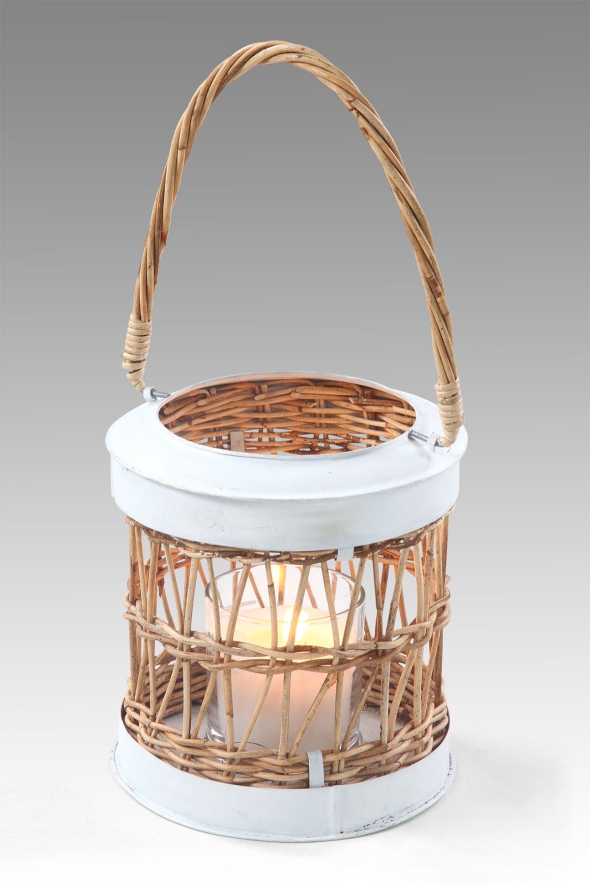 Lantern With Glass Candle Inside - Large