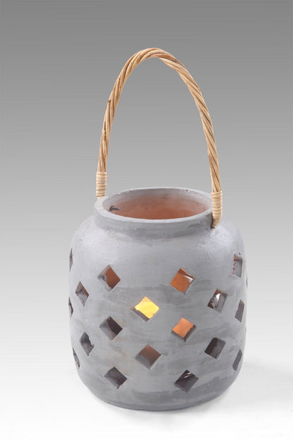 Lantern With Glass Candle Inside - Large