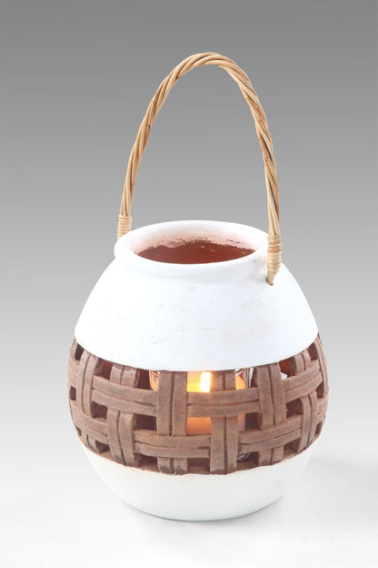 Lantern With Glass Candle Inside