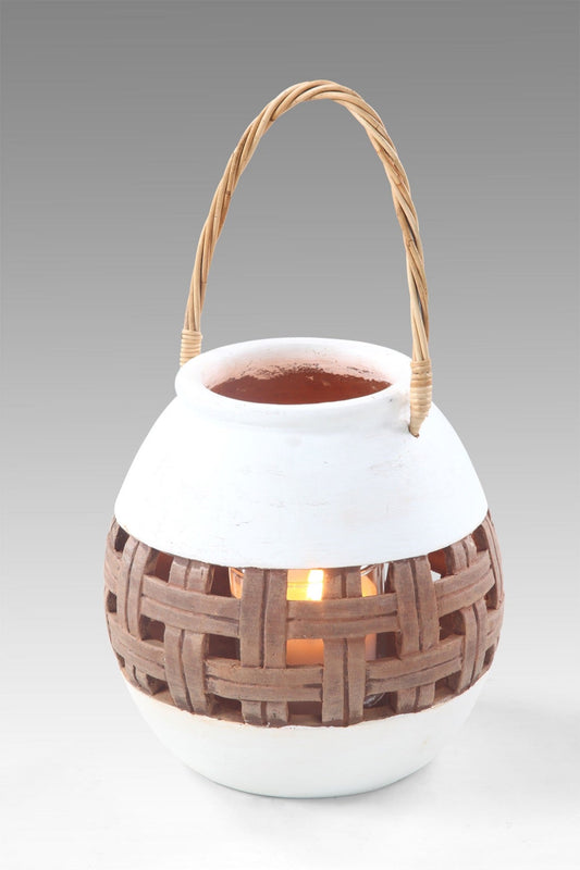 Lantern With Glass Candle Inside