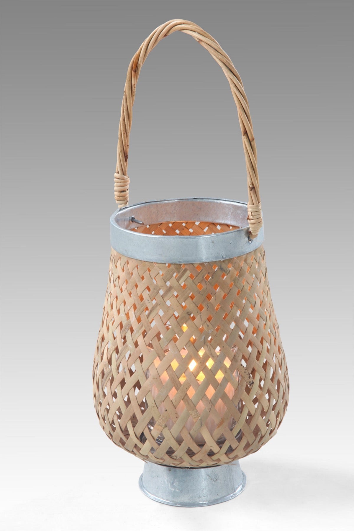 Lantern With Glass Candle Inside - Large