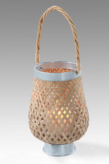 Lantern With Glass Candle Inside - Large