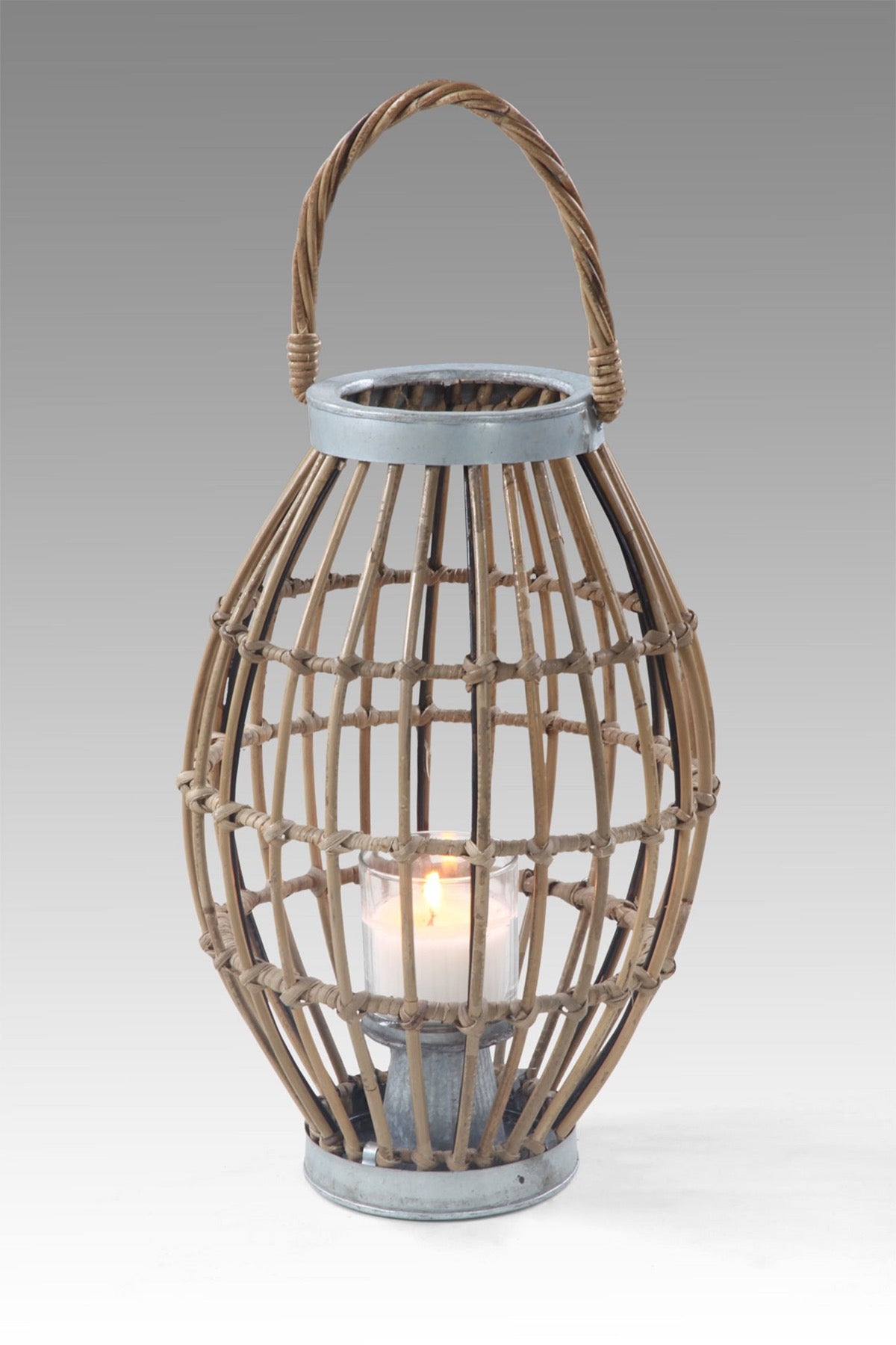 Lantern With Glass Candle Inside - Large