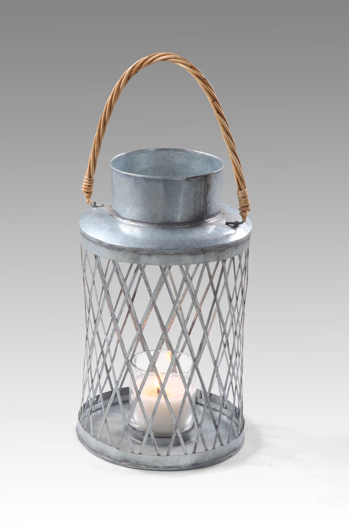 Lantern With Glass Candle Inside - Large