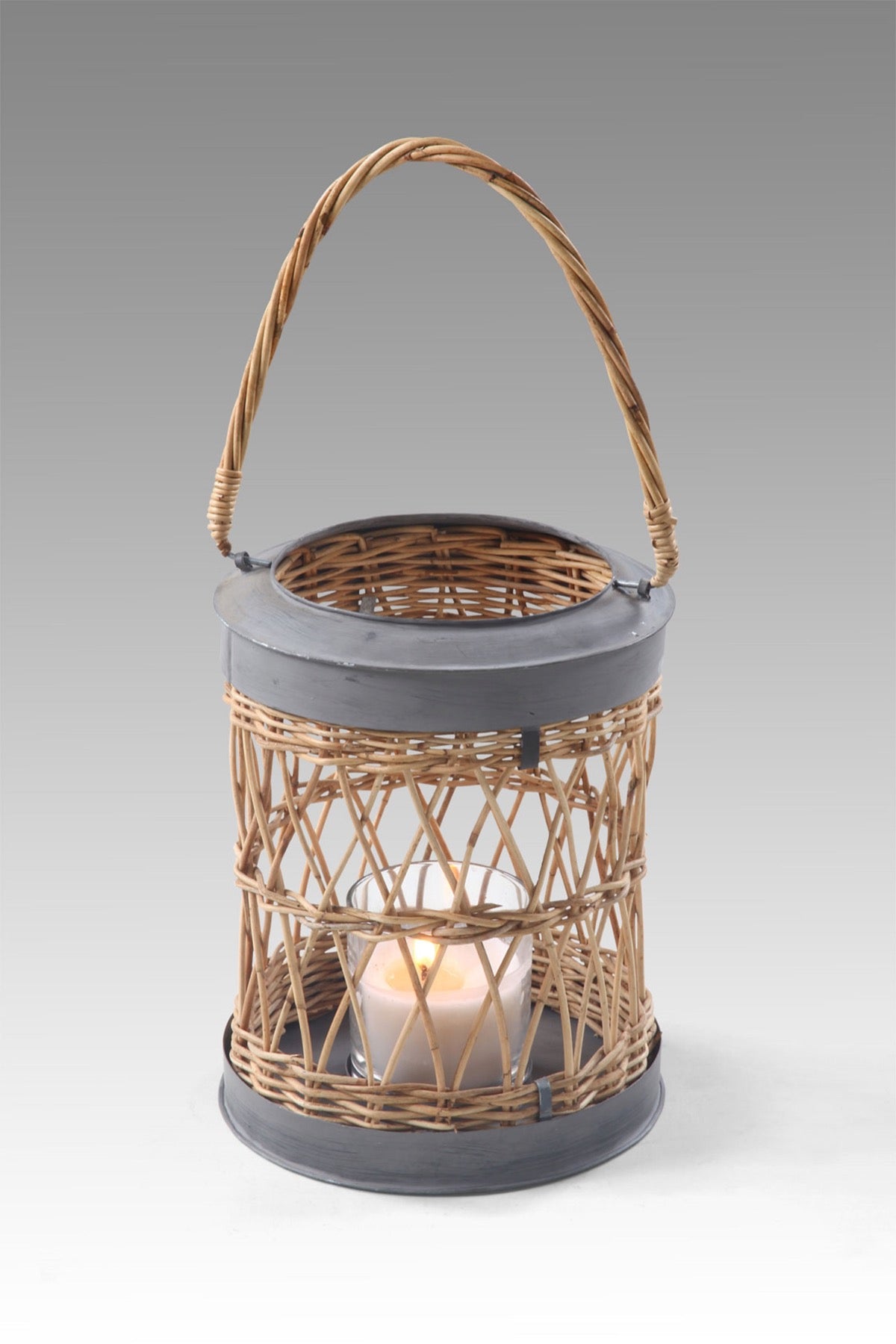 Lantern With Glass Candle Inside - Large