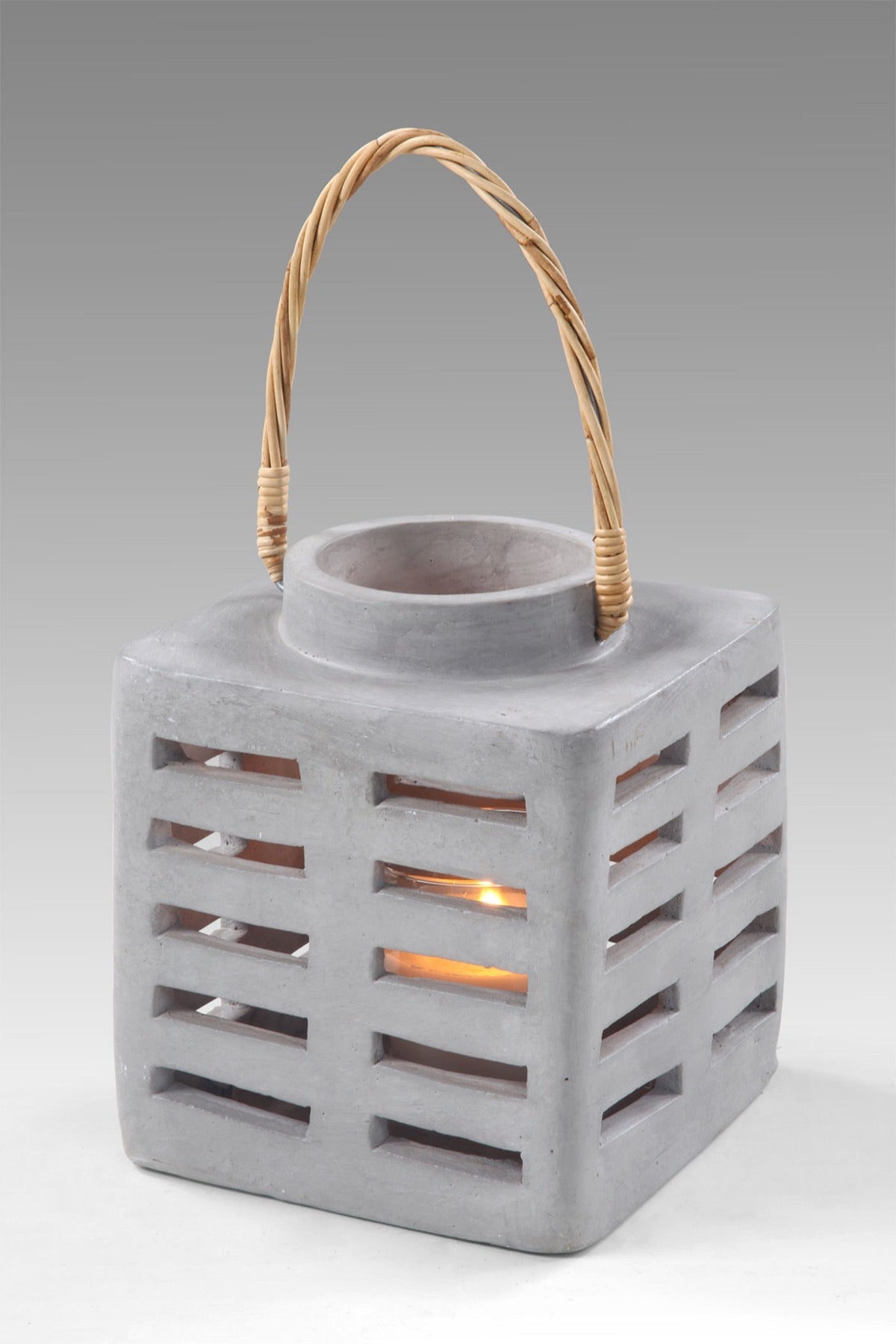 Lantern With Glass Candle Inside