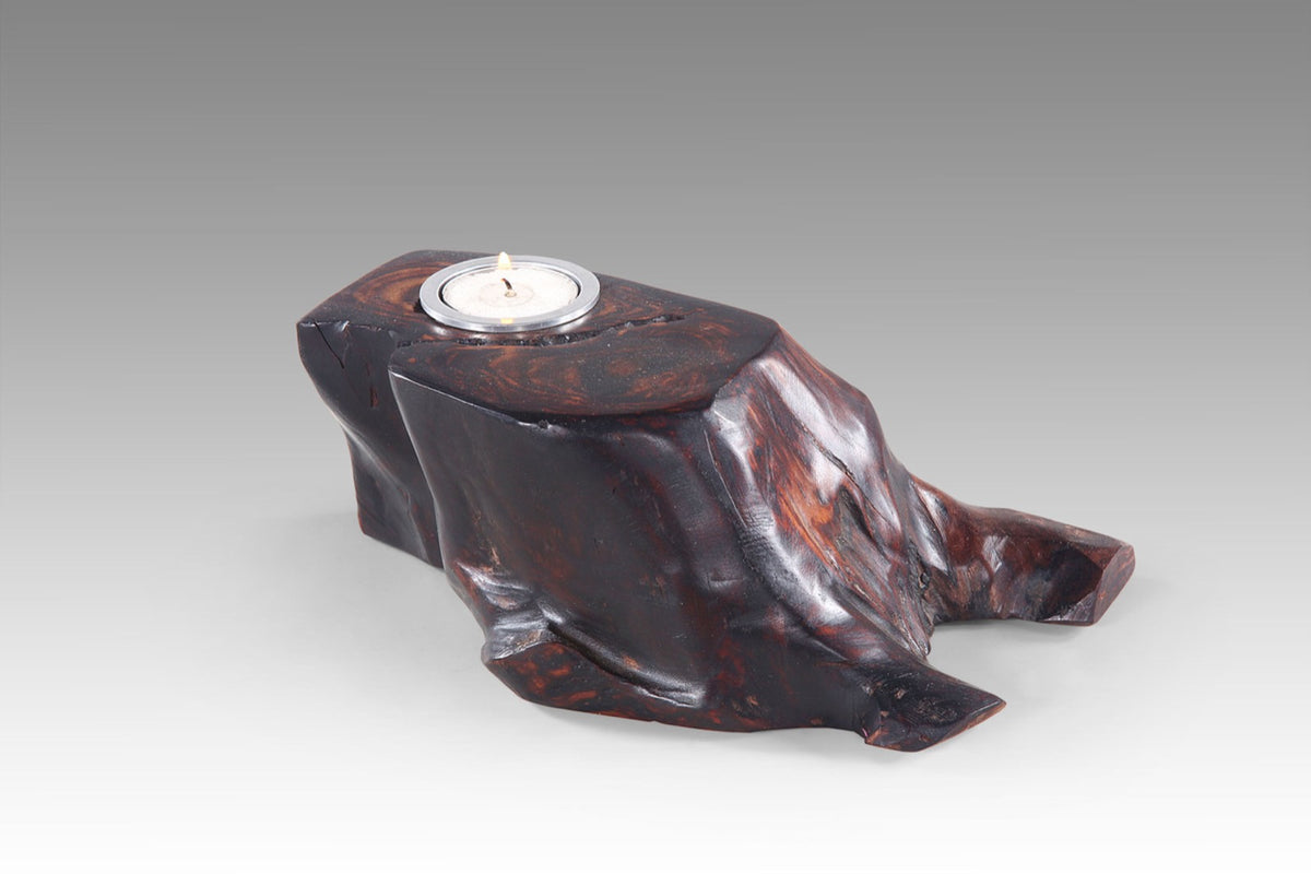 Teak candle holder – Candle Holder, natural natural materials in boho style