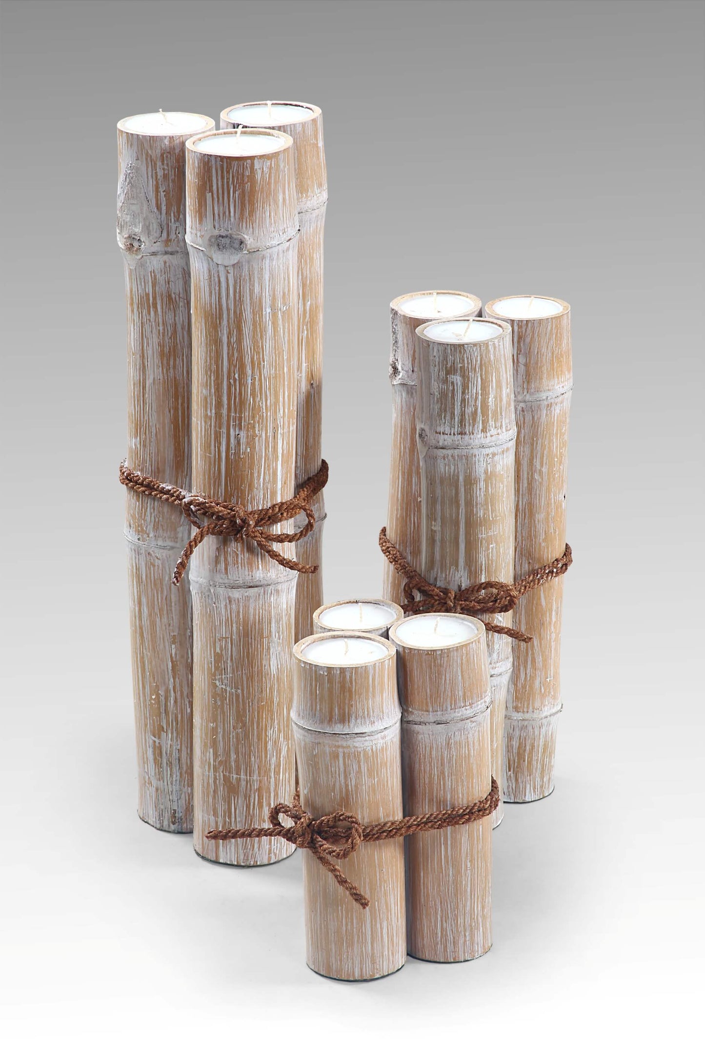 Big Triple Bamboo Candle Set Of Three