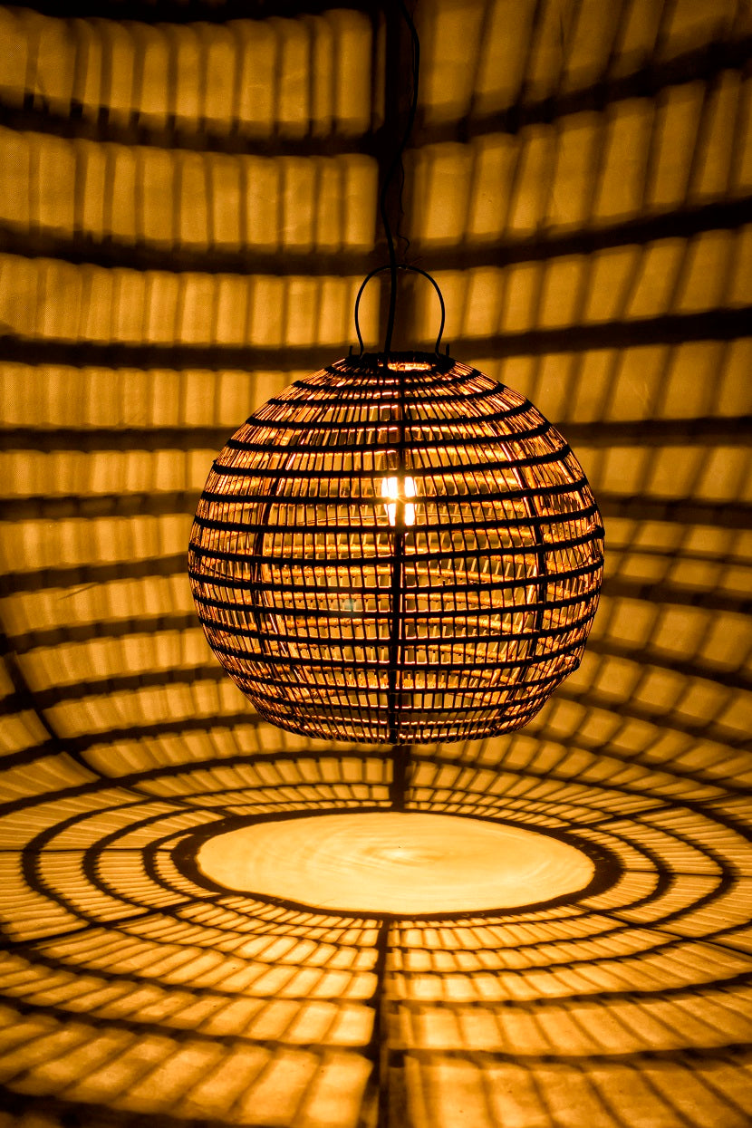 Rattan pendant lamp Diana – boho decor handcrafted in Bali by BaliSouk