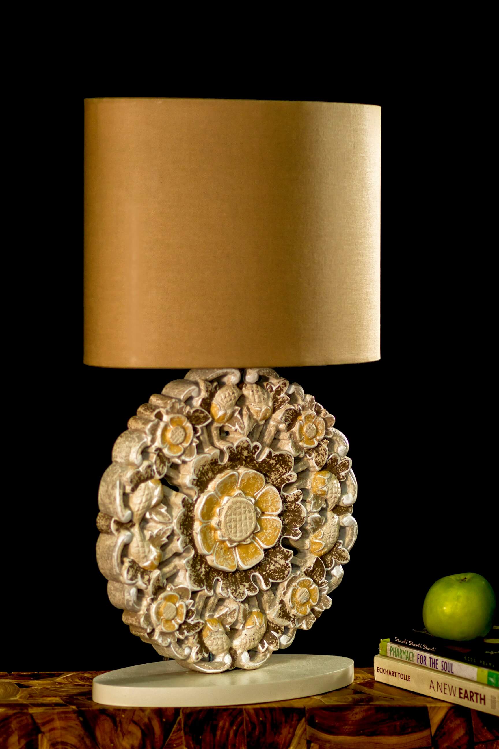 Flower Table Lamp With Shade Without Electric Cable