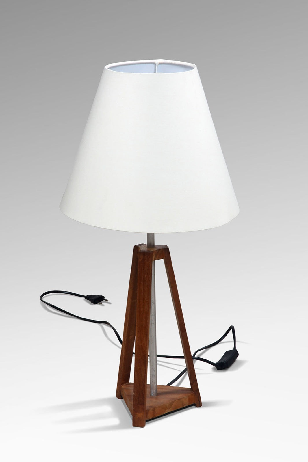 Teak table lamp – Rossi – boho decor handmade in Bali by BaliSouk