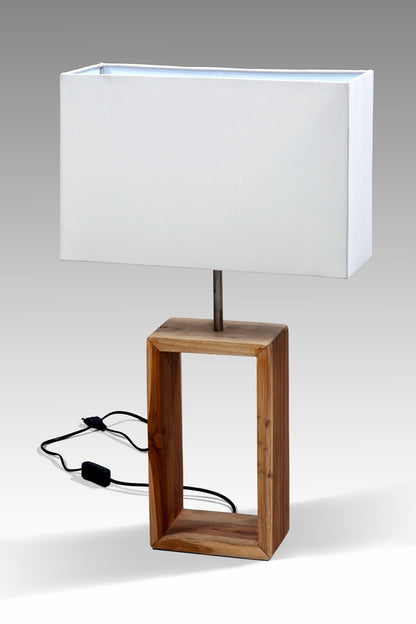 Teak table lamp Rossi – boho decor, handwoven and handmade in Bali