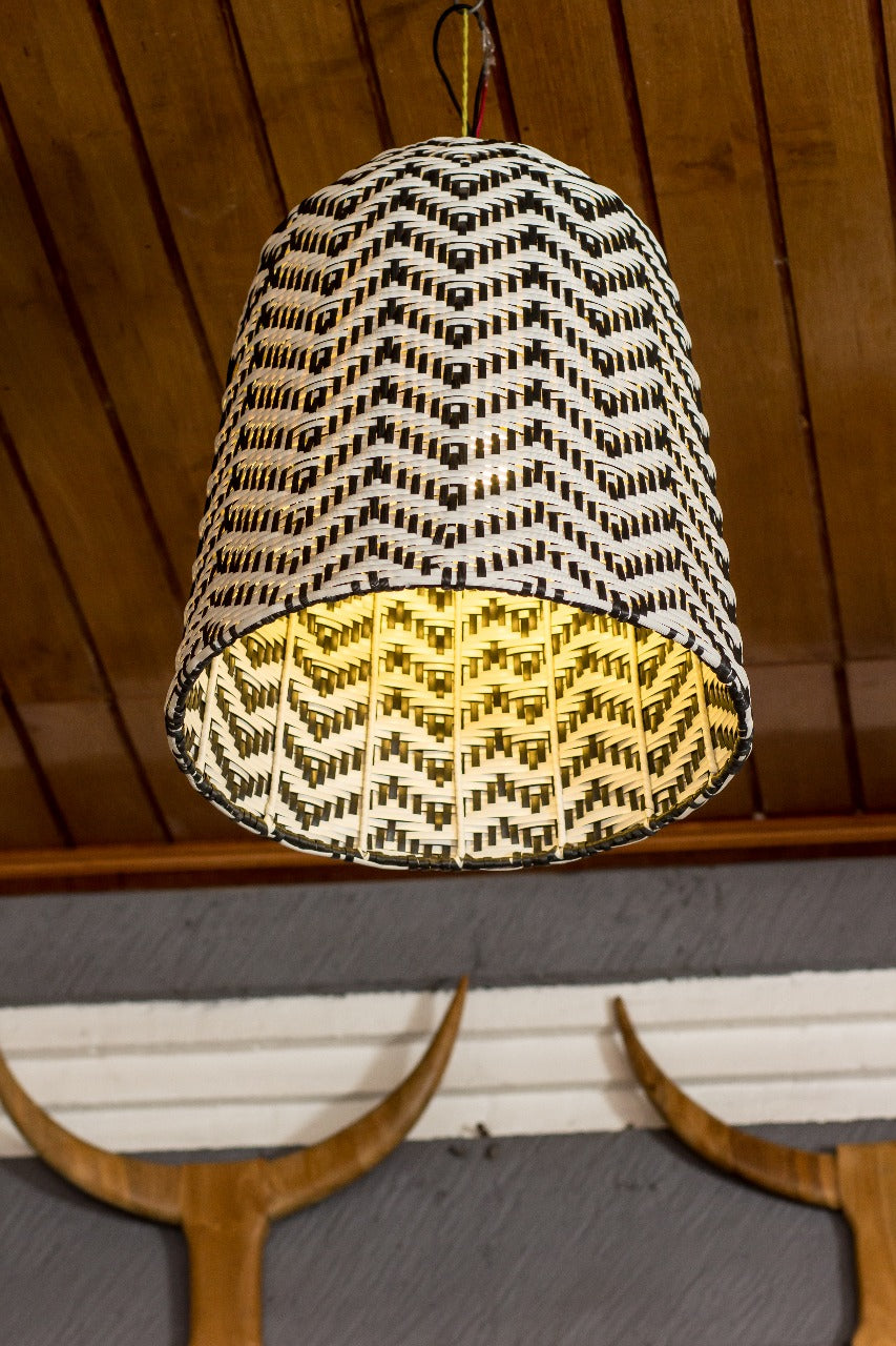 Synthetic rattan pendant lamp – California, natural natural materials in boho style