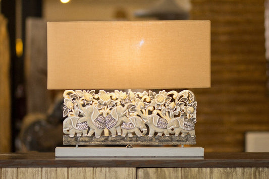 Bali Furniture – Elephants Table Lamp Without Electric Cable