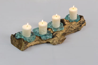 Four Candle Holders candle holder in natural materials – handmade boho decor from Bali