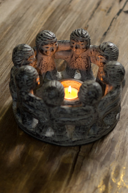 Terracotta candle – Men, natural natural materials in boho style