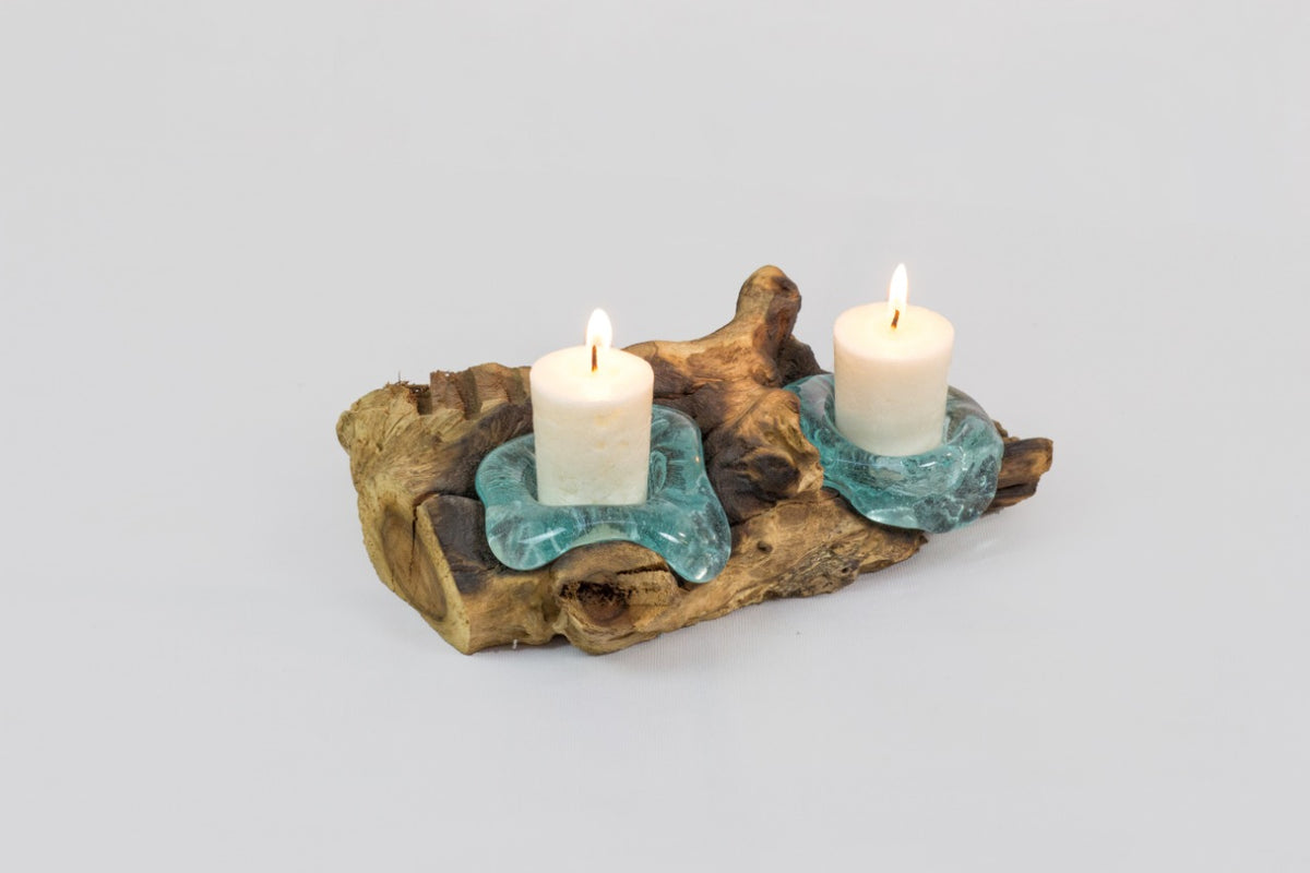The Two Candle Holders candle holder – natural materials, boho decor handmade in Bali