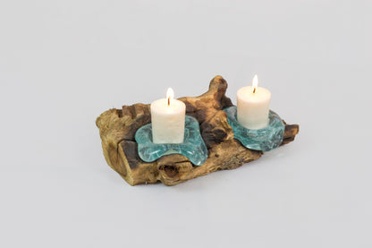 The Two Candle Holders candle holder – natural materials, boho decor handmade in Bali