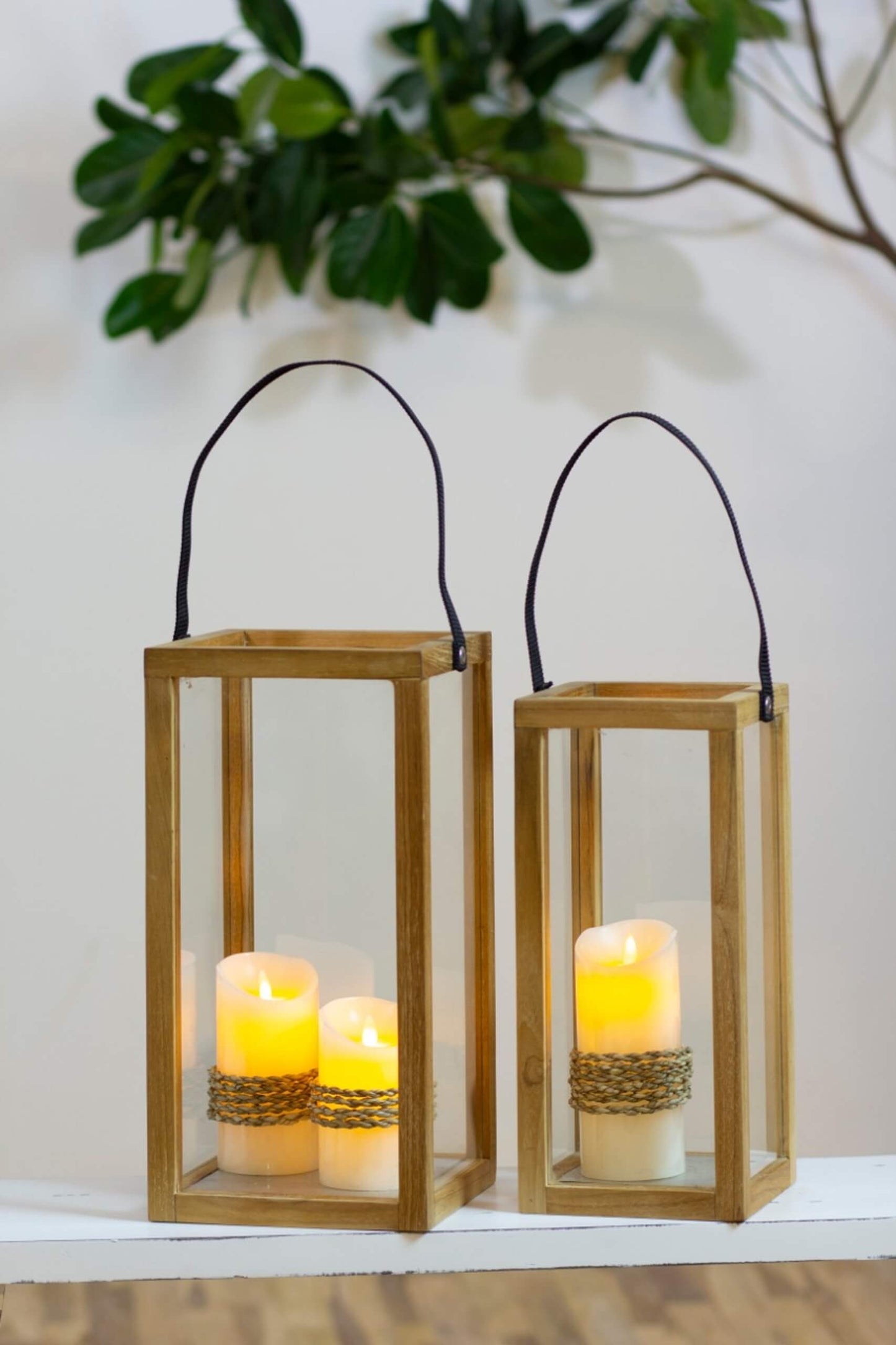 Solomon Teak Lanterns S/2