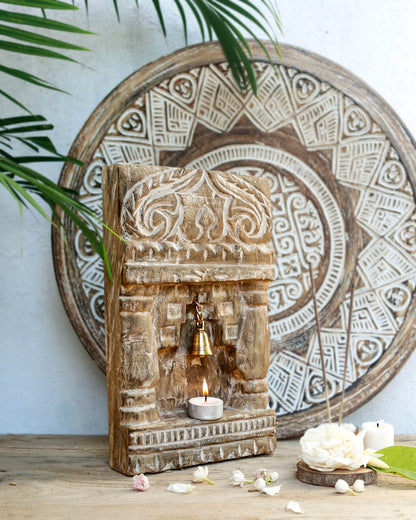 Vijay Candle Holder Carving 