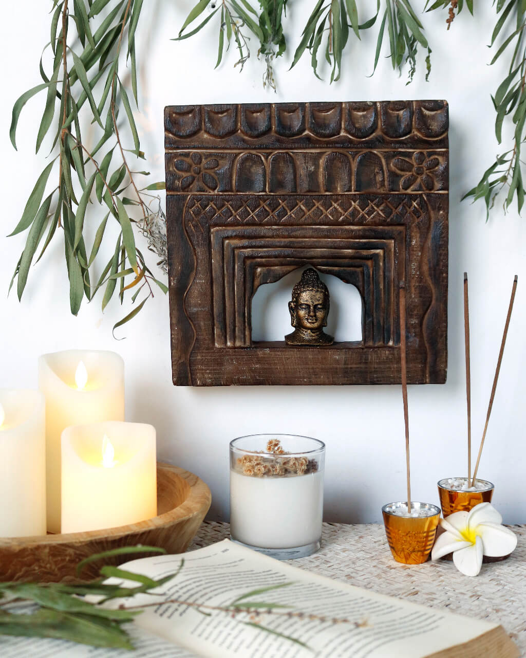 Rahul Candle Holder Carving 