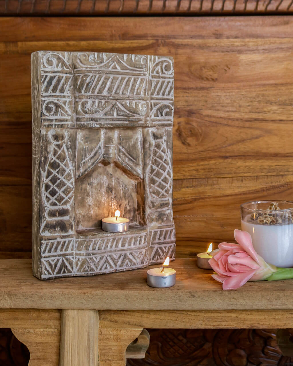 Raj Candle Holder Carving