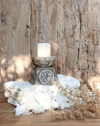 Ranveer Candle Holder Carving Small