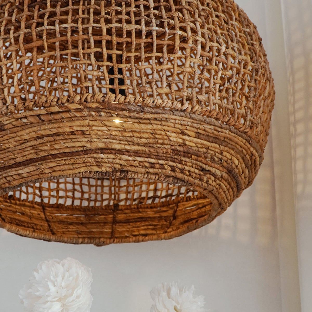 Banana fibre pendant lamp Gamal – handmade in Bali, boho style