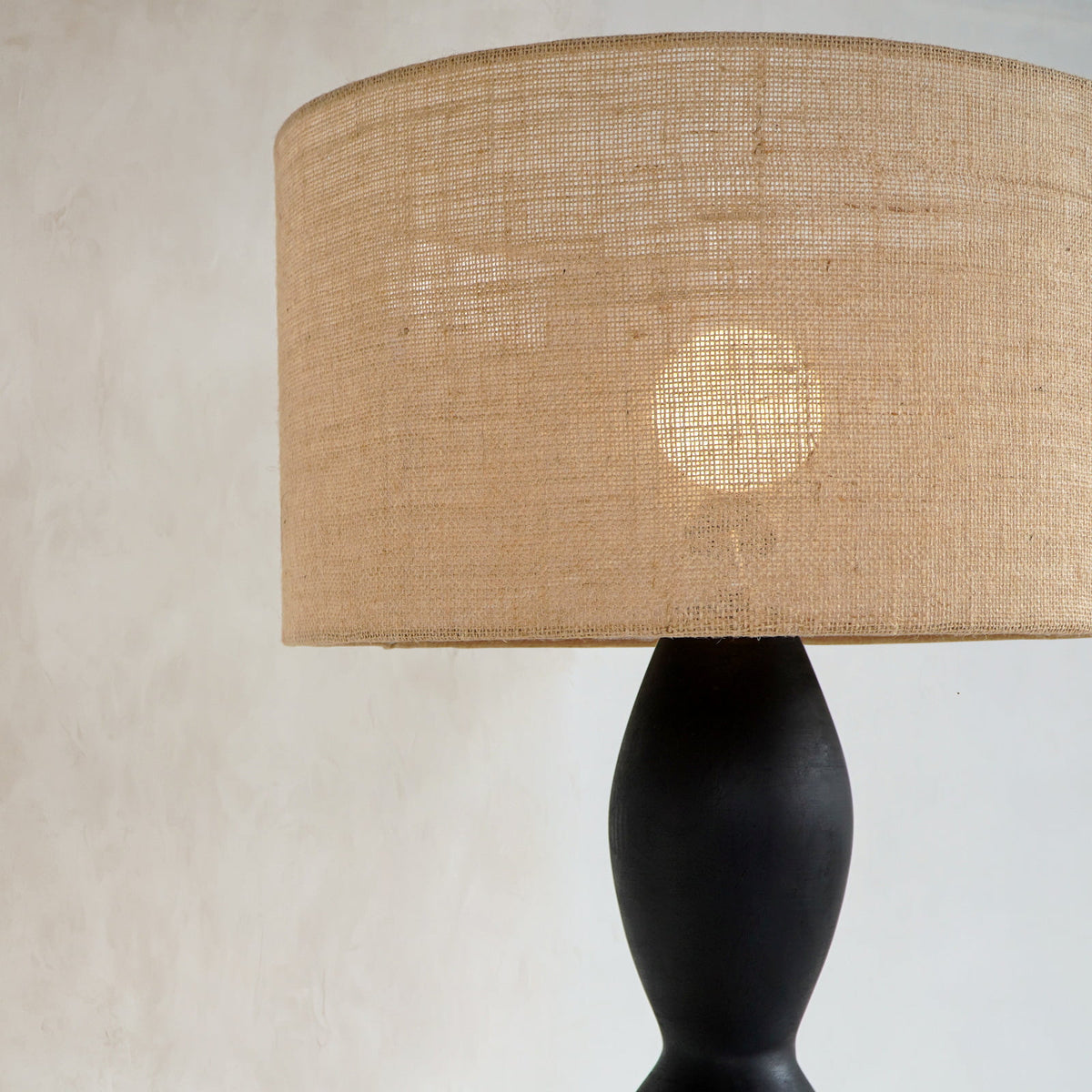 Teak floor lamp Fotis Standing – boho decor, handwoven and handmade in Bali
