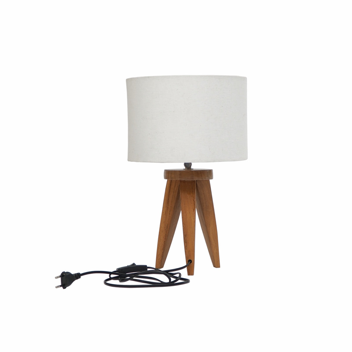 Handcrafted teak table lamp – Faro, boho decor from BaliSouk