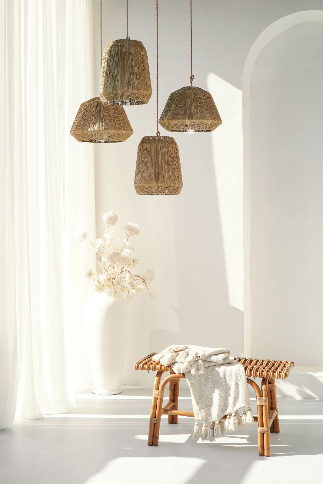 Agel pendant lamp Delon – handmade in Bali, boho style