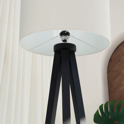 Teak floor lamp Alaula Standing – handmade in Bali, boho style