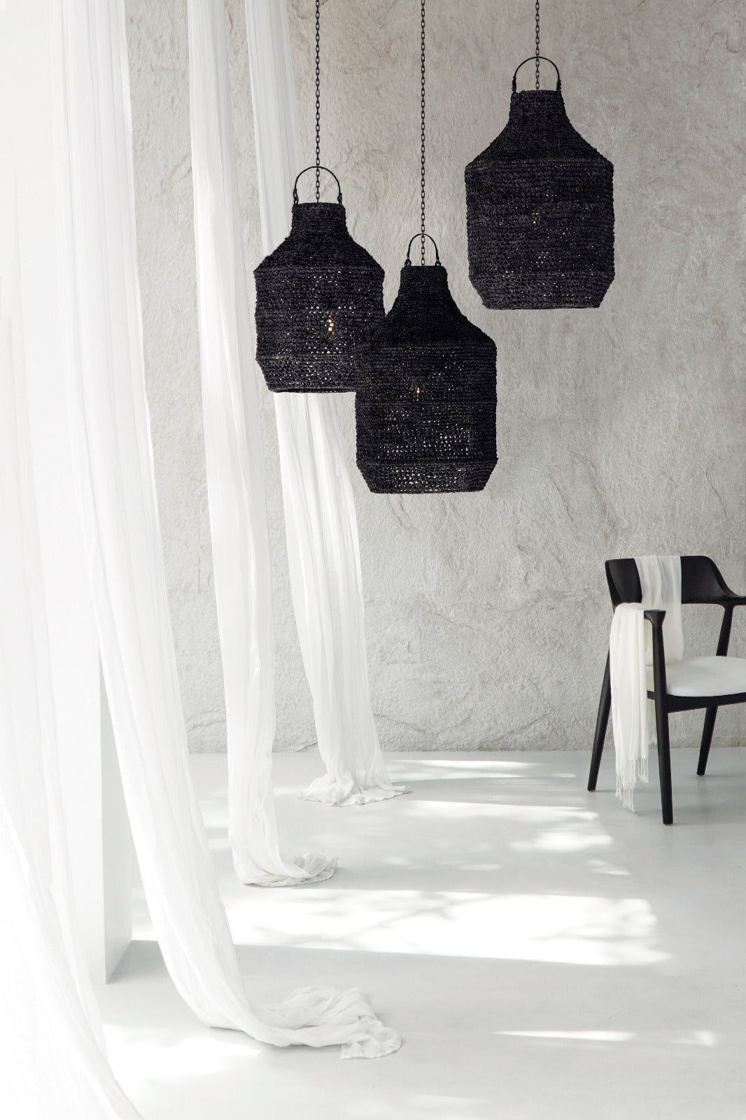 Bali Furniture – Nora Hanging Lamp Set Of Three - Without Chain Without Electric Cable