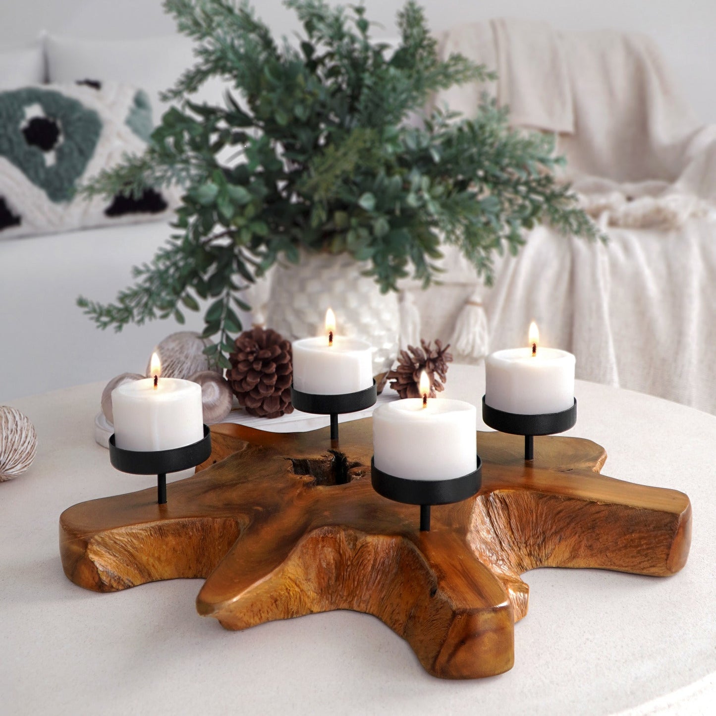 Bali Furniture – Thomson Root Candle Holder With 4