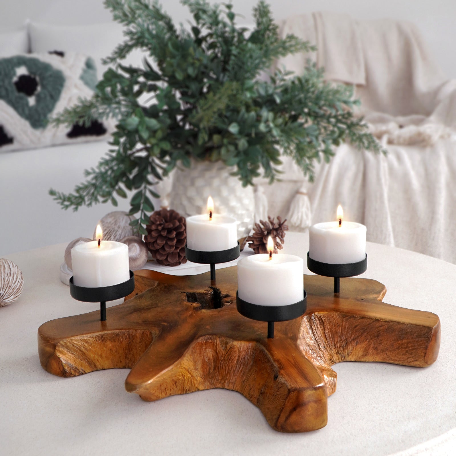 Bali Furniture – Thomson Root Candle Holder With 4