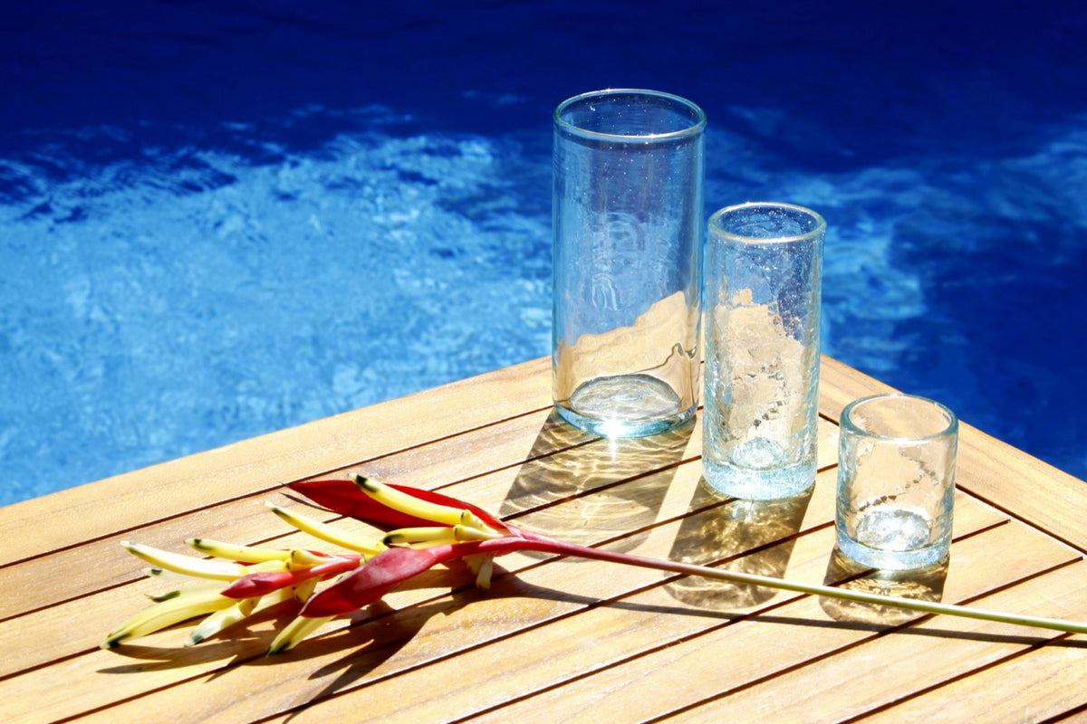 Glass decorative piece Glass Crackle – boho decor, handwoven and handmade in Bali