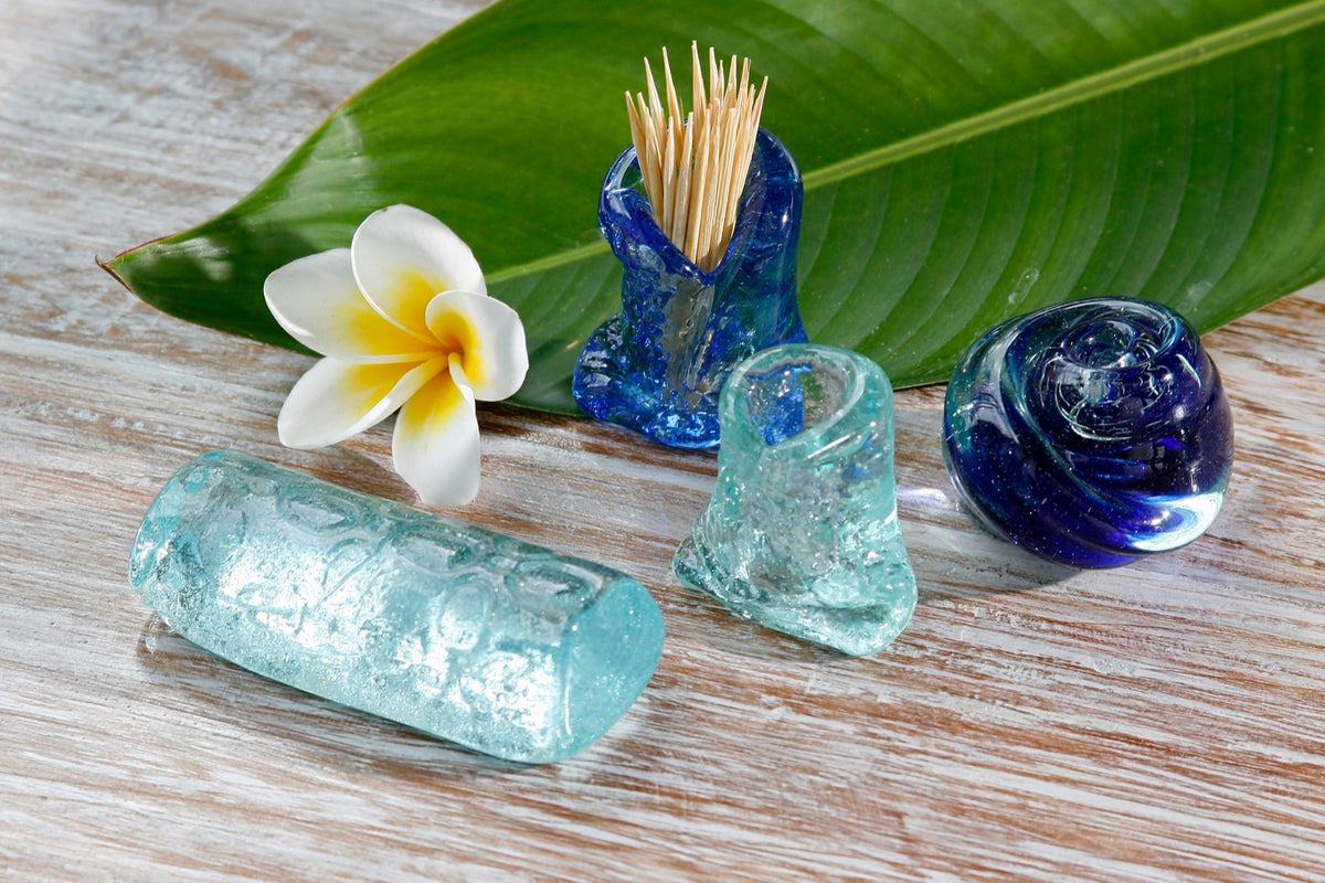 Glass decorative piece – Glass Clear – boho decor handmade in Bali by BaliSouk