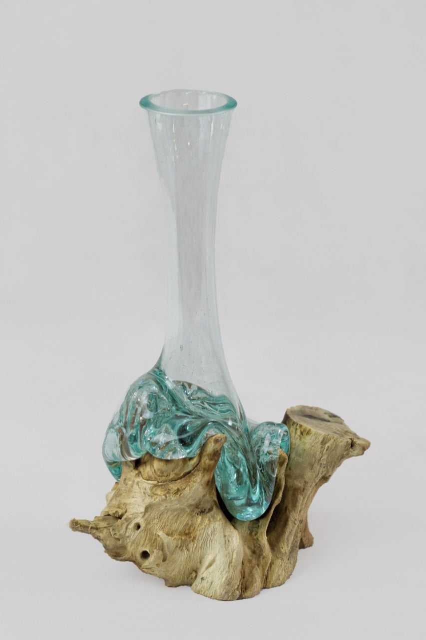 The Melting Glass vase – natural materials, boho decor handmade in Bali