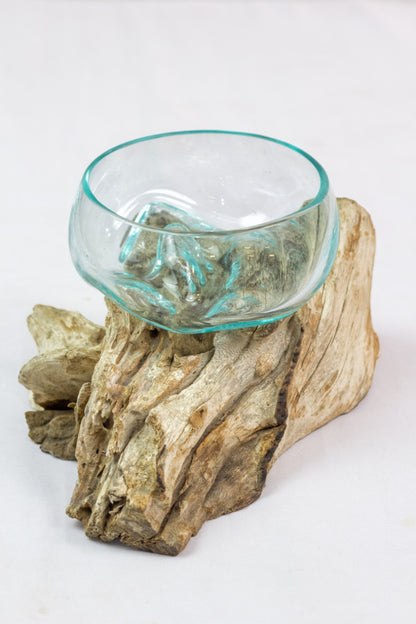 Handcrafted teak bowl – Water Drop, boho decor from BaliSouk