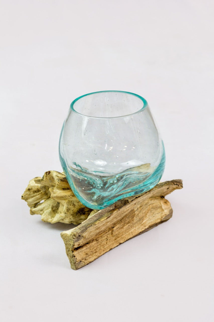 Solo Water Drop aquarium, boho decor handmade by Balinese artisans